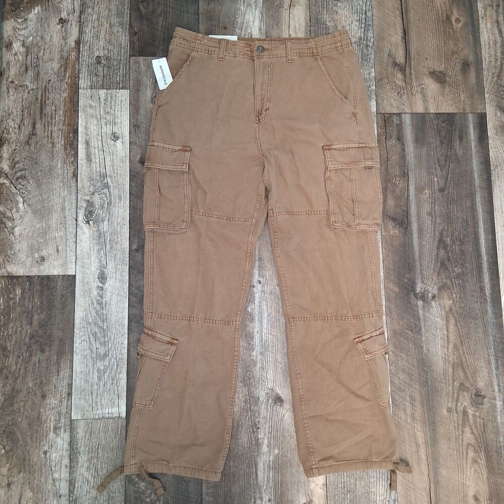 Aeropostale Khaki Baggy Cargo Pants Medium Utility Gorpcore Y2K Inspired